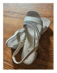 Crossed Pattern Rhinestones Beige Sandal Shoes