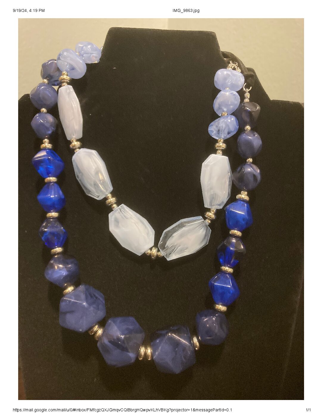 Blue White Purple Necklace